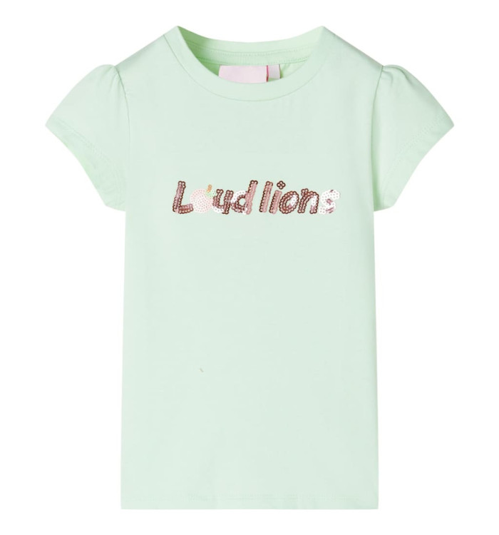 T-shirt enfant à manches courtes vert tendre 92 | Mobilier & Déco