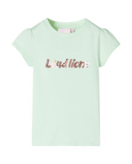 T-shirt enfant à manches courtes vert tendre 92 | Mobilier & Déco
