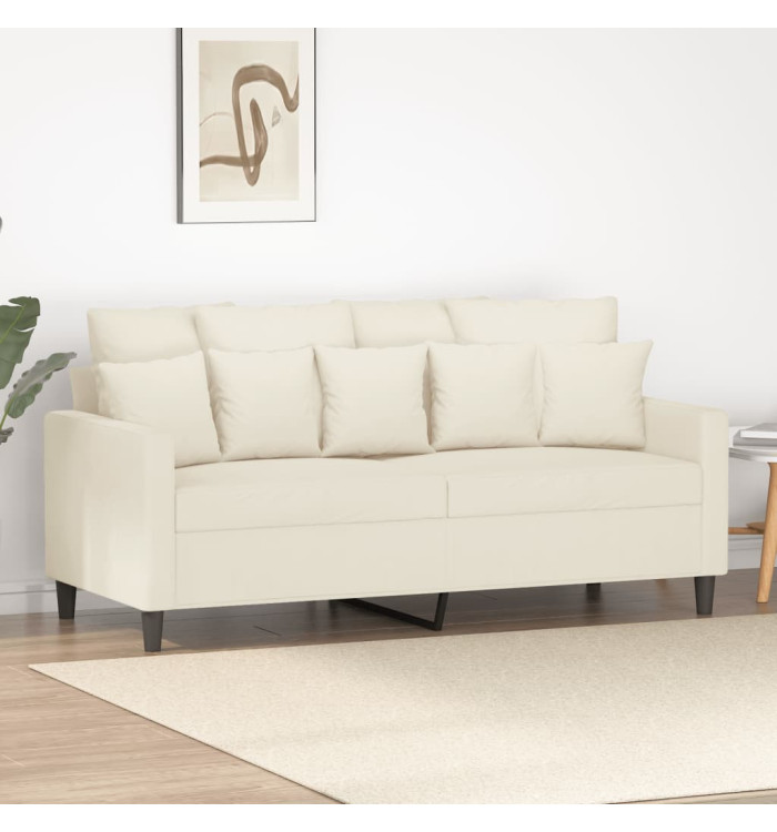 Canapé à 2 places Crème 140 cm Velours | Mobilier & Déco