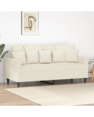 Canapé à 2 places Crème 140 cm Velours | Mobilier & Déco