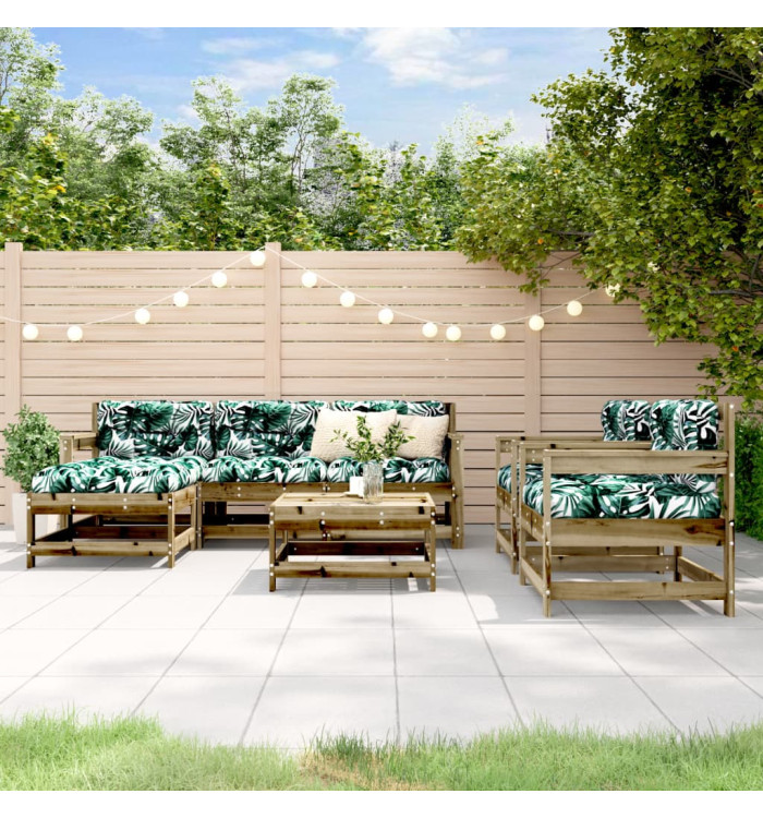 Salon de jardin 7 pcs bois de pin imprégné | Mobilier & Déco