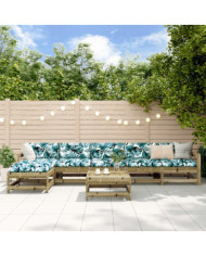 Salon de jardin 7 pcs bois de pin imprégné | Mobilier & Déco