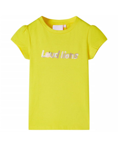 T-shirt enfant à manches courtes jaune vif 140 | Mobilier & Déco