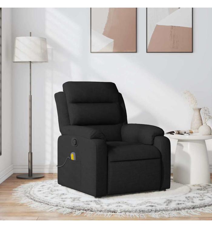 Fauteuil de massage inclinable Noir Tissu | Mobilier & Déco