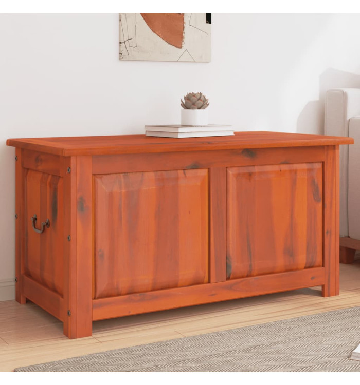Coffre de rangement avec couvercle marron bois massif d'acacia | Mobilier & Déco