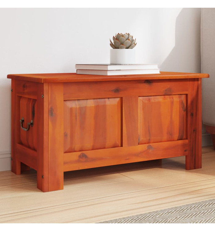 Coffre de rangement avec couvercle marron bois massif d'acacia | Mobilier & Déco