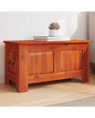 Coffre de rangement avec couvercle marron bois massif d'acacia | Mobilier & Déco