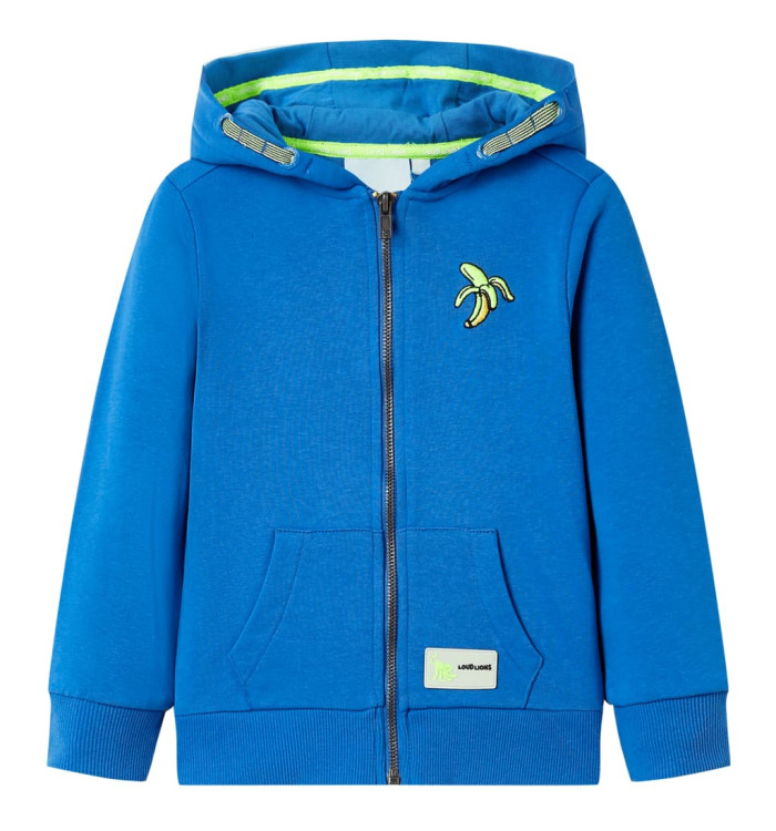 Sweatshirt à capuche avec fermeture éclair pour enfants bleu 104 | Mobilier & Déco