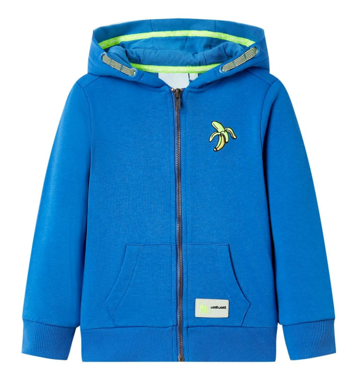 Sweatshirt à capuche avec fermeture éclair pour enfants bleu 128 | Mobilier & Déco