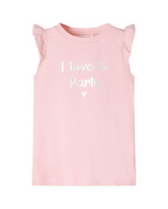 T-shirt enfants avec manches à volants rose clair 92 | Mobilier & Déco