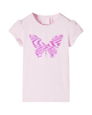 T-shirt pour enfants à mancherons rose pâle 116 | Mobilier & Déco