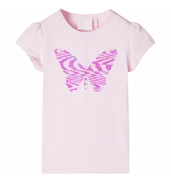 T-shirt pour enfants à mancherons rose pâle 140 | Mobilier & Déco