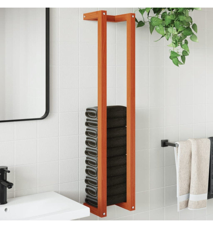 Porte-serviette marron cire 23x18x110 cm bois de pin massif | Mobilier & Déco