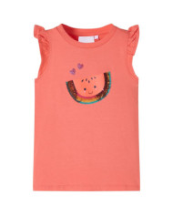 T-shirt enfants avec manches à volants corail 92 | Mobilier & Déco