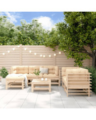 Salon de jardin 7 pcs Bois de pin massif | Mobilier & Déco