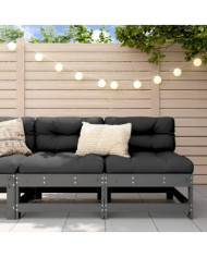 Canapés centraux de jardin 2 pcs gris bois de pin massif | Mobilier & Déco