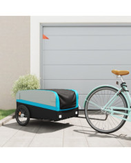 Remorque de vélo noir et bleu 45 kg fer | Mobilier & Déco