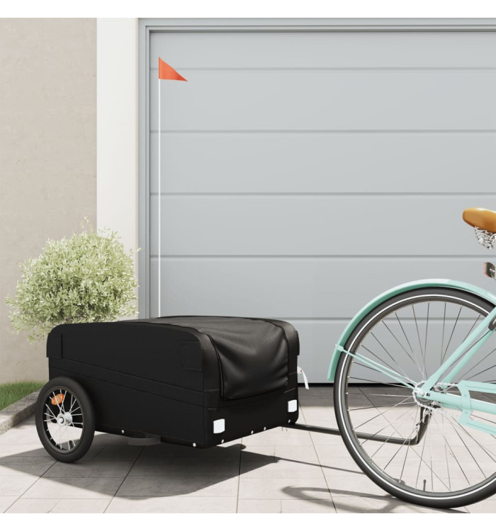 Remorque de vélo noir 45 kg fer | Mobilier & Déco