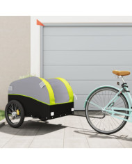 Remorque de vélo noir et vert 45 kg fer | Mobilier & Déco