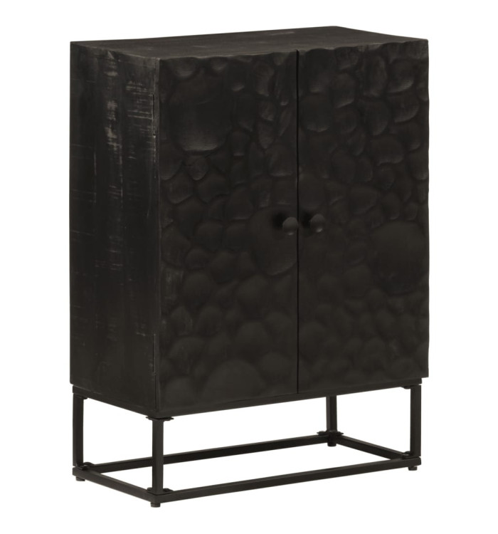 Buffet noir 55x30x76 cm bois massif de manguier et fer | Mobilier & Déco
