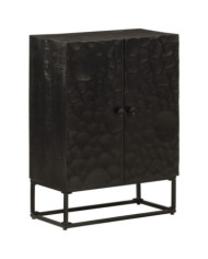 Buffet noir 55x30x76 cm bois massif de manguier et fer | Mobilier & Déco