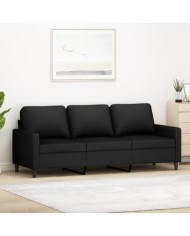 Canapé à 3 places Noir 180 cm Velours | Mobilier & Déco