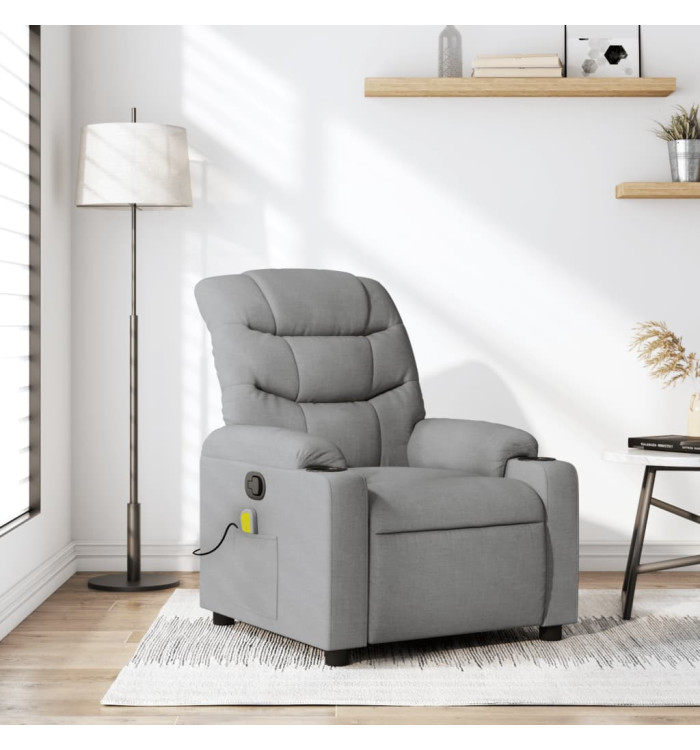 Fauteuil de massage inclinable Gris clair Tissu | Mobilier & Déco