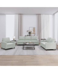 Ensemble de canapés 3 pcs avec coussins Gris clair Velours | Mobilier & Déco