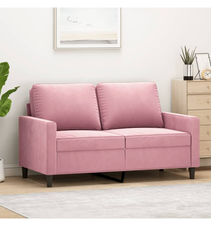 Canapé à 2 places Rose 120 cm Velours | Mobilier & Déco