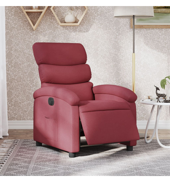 Fauteuil inclinable électrique Rouge bordeaux Tissu | Mobilier & Déco