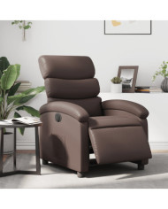 Fauteuil inclinable électrique Marron Similicuir | Mobilier & Déco