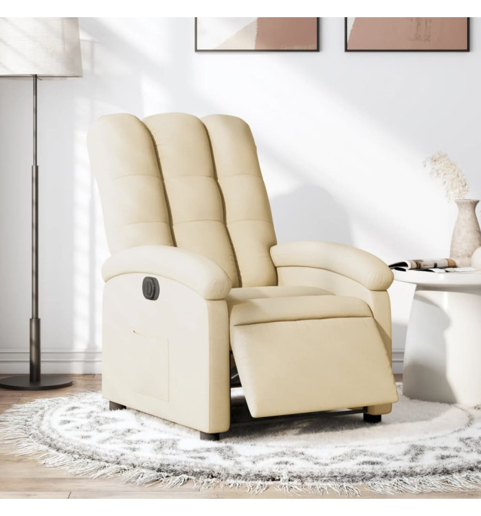 Fauteuil inclinable électrique Crème Tissu | Mobilier & Déco