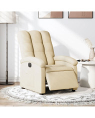 Fauteuil inclinable électrique Crème Tissu | Mobilier & Déco