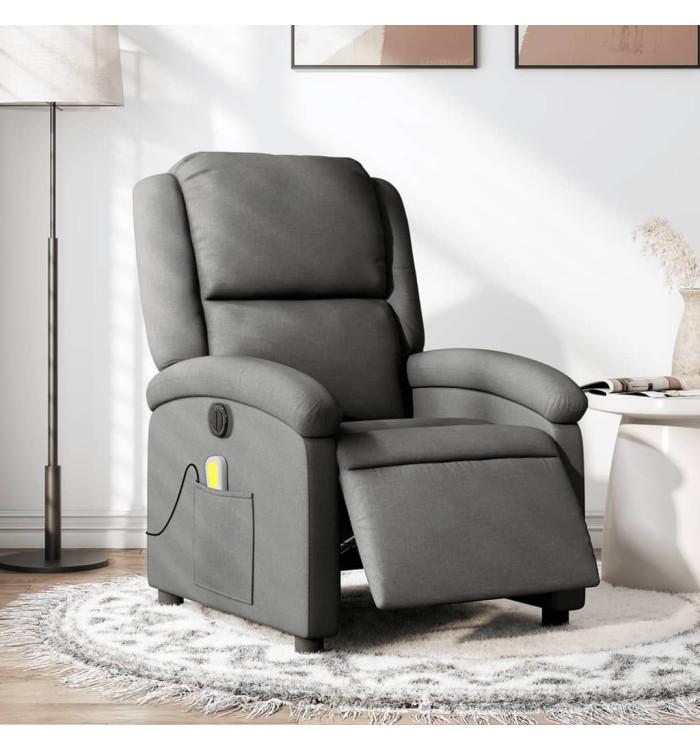 Fauteuil inclinable de massage électrique gris foncé tissu | Mobilier & Déco