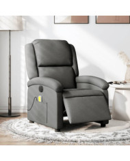Fauteuil inclinable de massage électrique gris foncé tissu | Mobilier & Déco