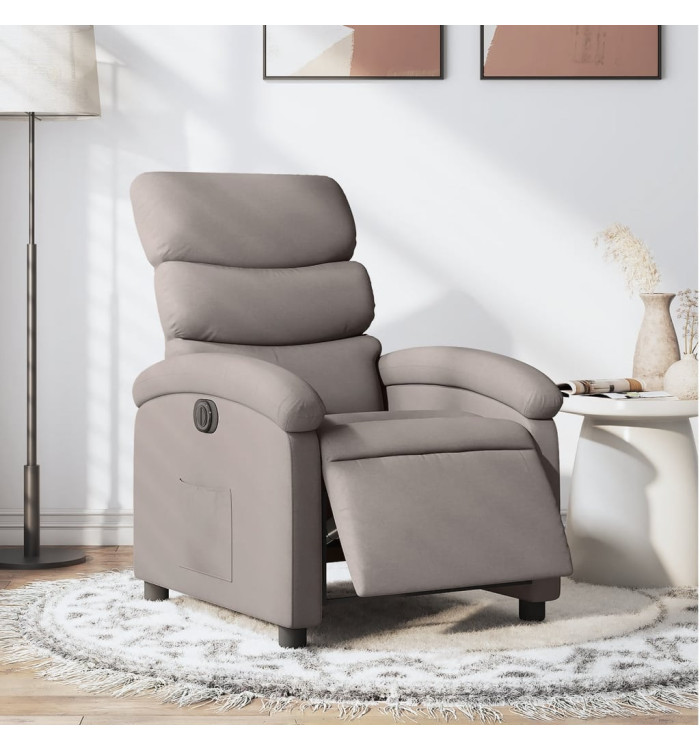 Fauteuil inclinable électrique Taupe Tissu | Mobilier & Déco