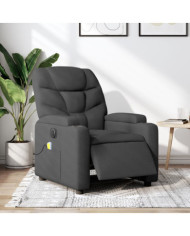 Fauteuil inclinable de massage électrique gris foncé tissu | Mobilier & Déco