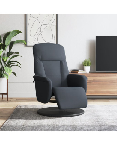 Fauteuil inclinable avec repose-pied gris foncé velours | Mobilier & Déco