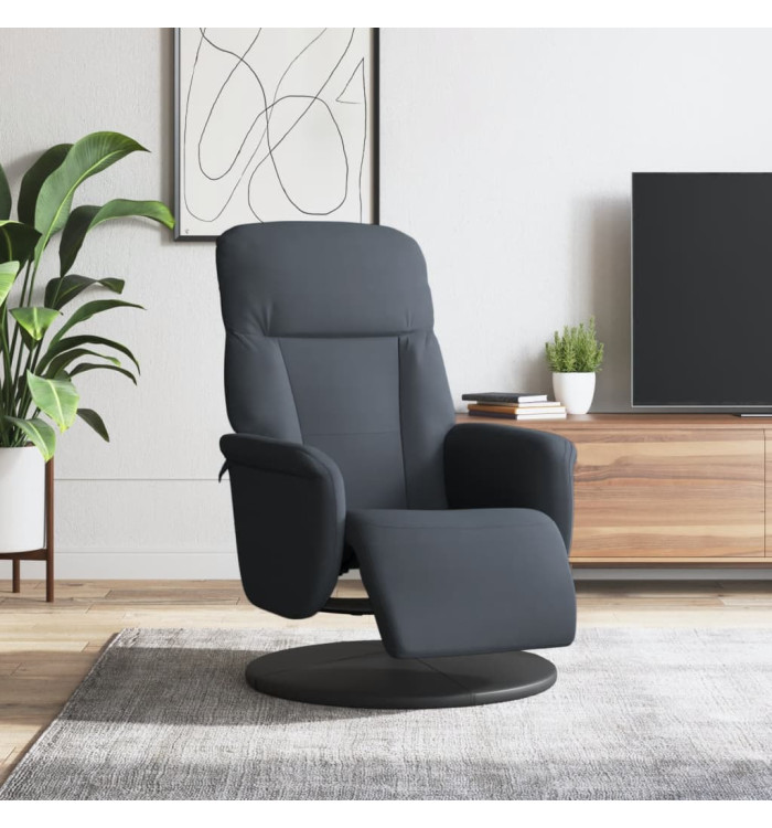 Fauteuil inclinable avec repose-pied gris foncé velours | Mobilier & Déco