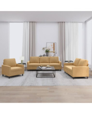 Ensemble de canapés 3 pcs avec coussins Marron Velours | Mobilier & Déco