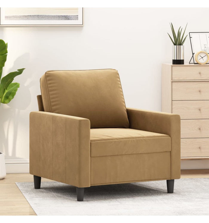 Fauteuil Marron 60 cm Velours | Mobilier & Déco