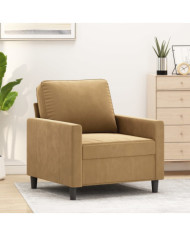 Fauteuil Marron 60 cm Velours | Mobilier & Déco