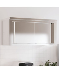 Armoire murale de cuisine avec portes coulissantes inox | Mobilier & Déco