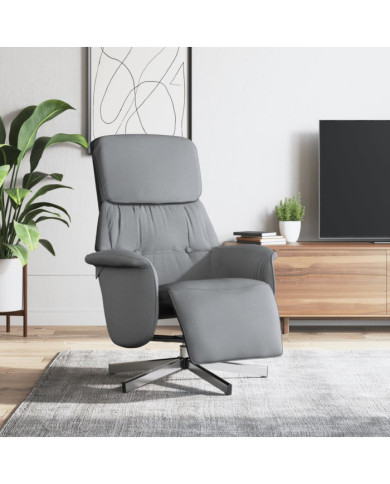 Fauteuil inclinable avec repose-pieds gris clair tissu | Mobilier & Déco