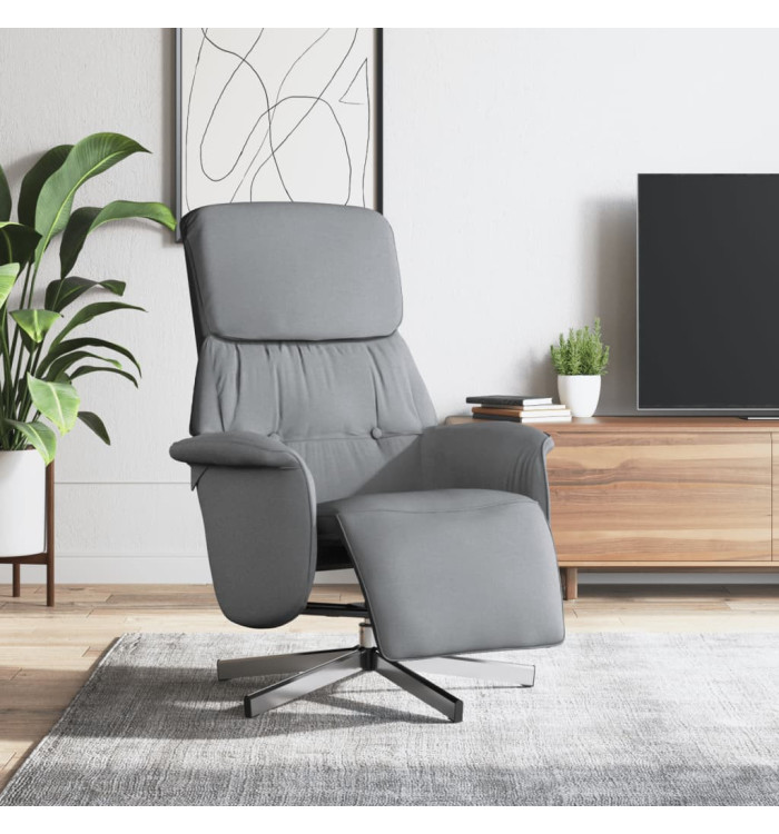 Fauteuil inclinable avec repose-pieds gris clair tissu | Mobilier & Déco