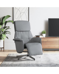 Fauteuil inclinable avec repose-pieds gris clair tissu | Mobilier & Déco