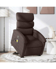 Fauteuil inclinable de massage Marron foncé Tissu | Mobilier & Déco