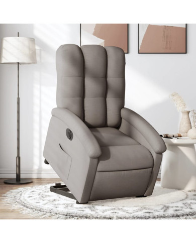 Fauteuil inclinable électrique taupe tissu | Mobilier & Déco