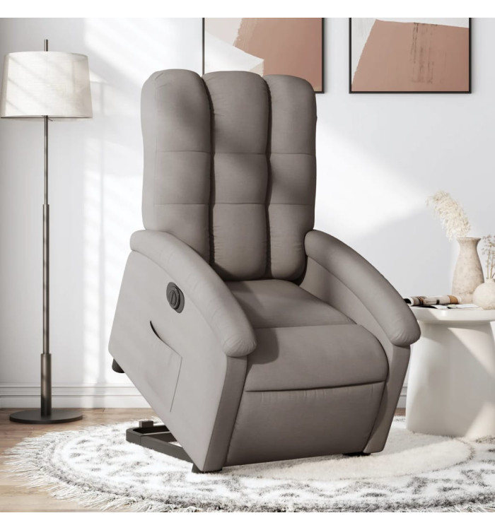 Fauteuil inclinable électrique taupe tissu | Mobilier & Déco