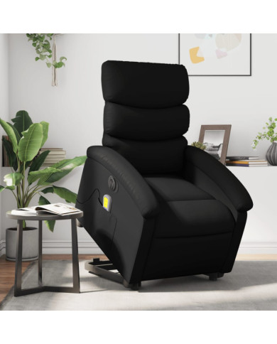 Fauteuil inclinable de massage électrique noir similicuir | Mobilier & Déco
